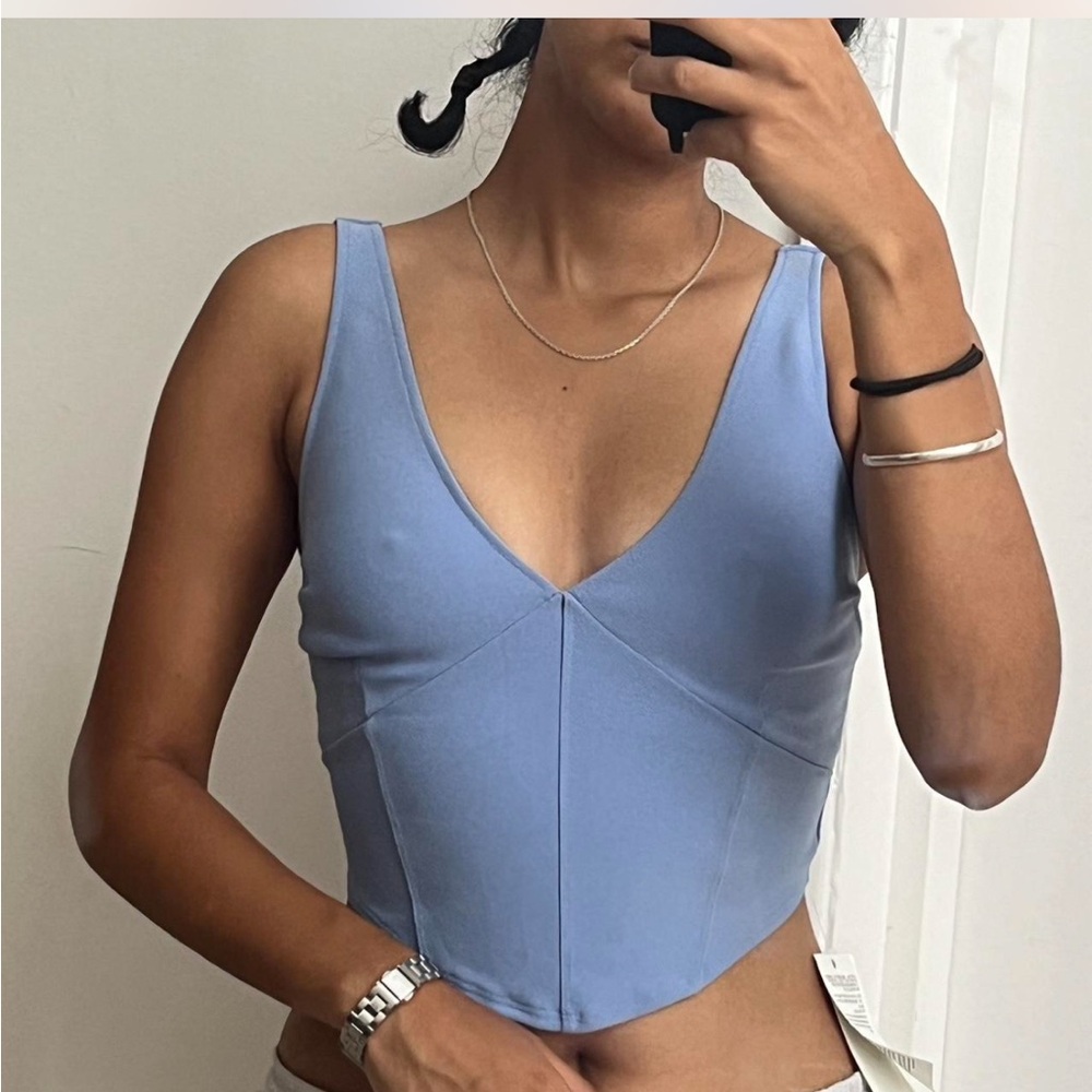 Abercrombie blue corset tank top